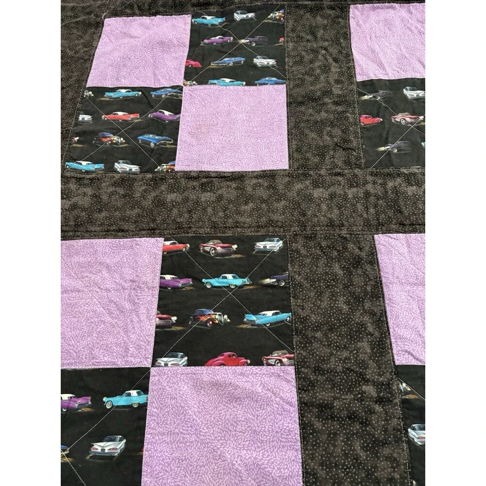 Vintage Hot rod Car Blanket 60” X  80”